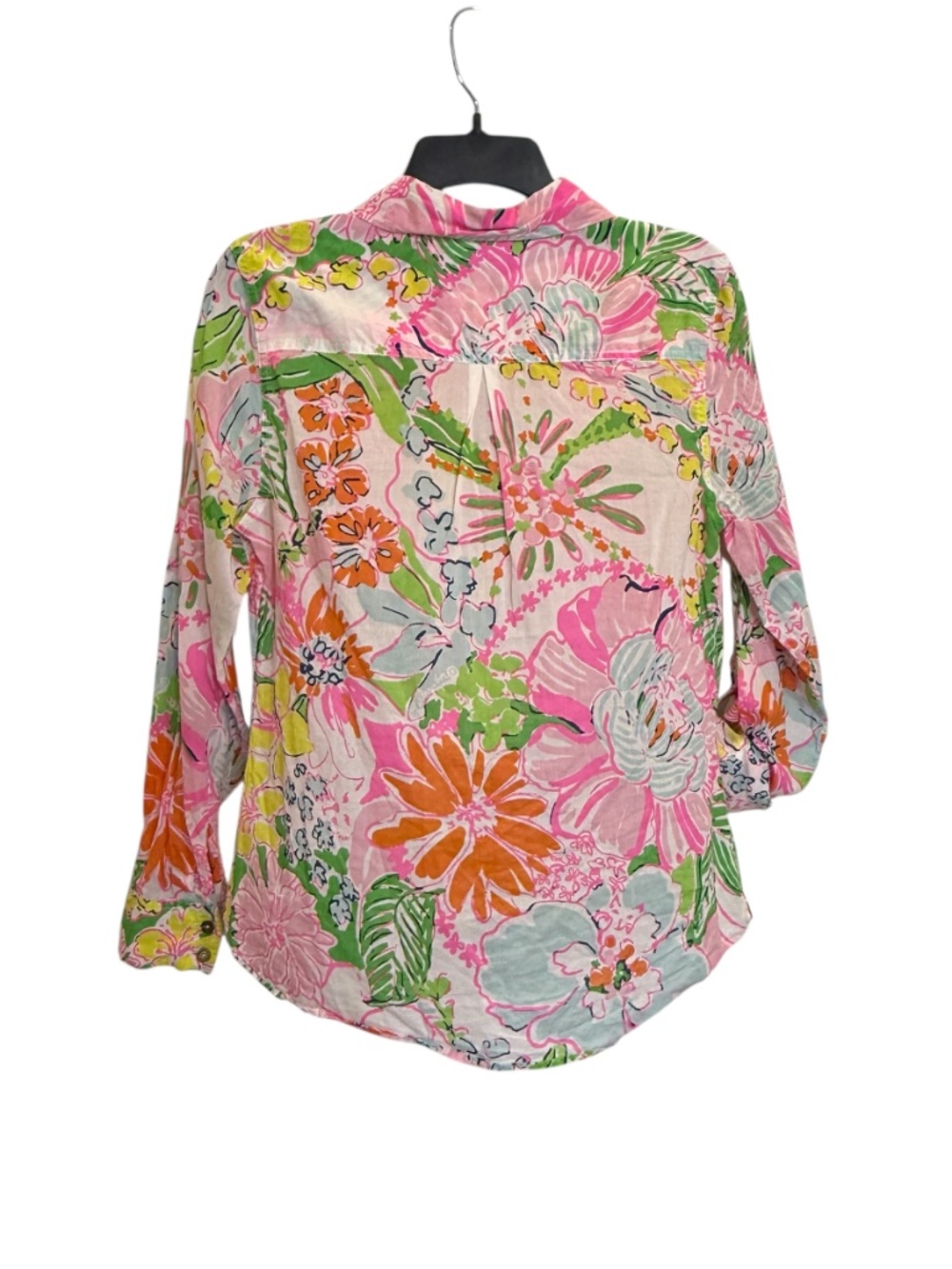 Lilly Pulitzer for Target Long Roll-Up Sleeves Button-Front Blouse M - Picture 2 of 11